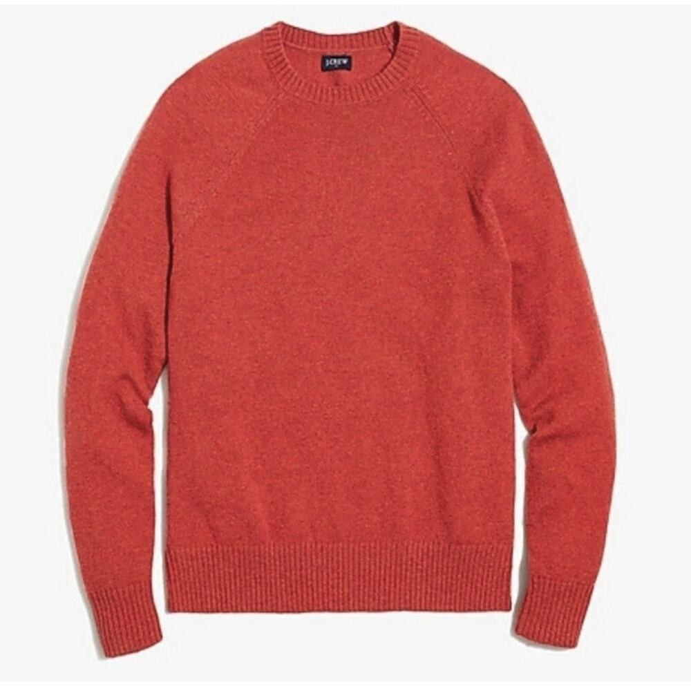 Men’s J. Crew Factory Poly/Wool Sweater Sz XL Fisherman Preppy Orange AA027